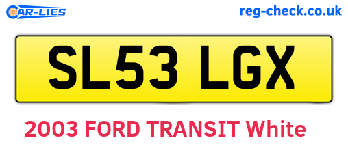 SL53LGX are the vehicle registration plates.