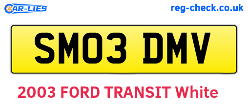 SM03DMV are the vehicle registration plates.