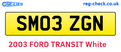 SM03ZGN are the vehicle registration plates.