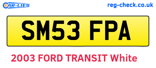 SM53FPA are the vehicle registration plates.