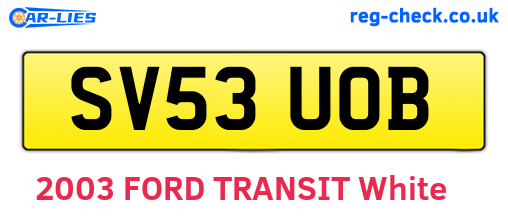 SV53UOB are the vehicle registration plates.