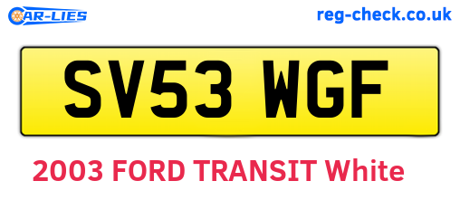 SV53WGF are the vehicle registration plates.