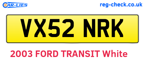 VX52NRK are the vehicle registration plates.