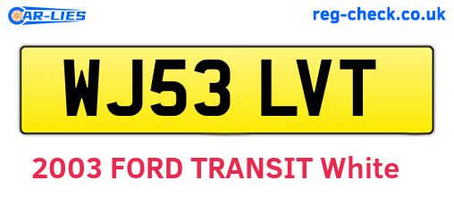 WJ53LVT are the vehicle registration plates.