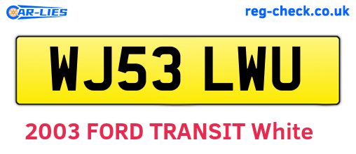 WJ53LWU are the vehicle registration plates.