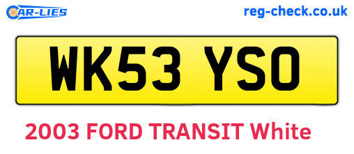 WK53YSO are the vehicle registration plates.