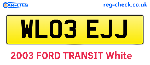 WL03EJJ are the vehicle registration plates.