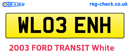 WL03ENH are the vehicle registration plates.