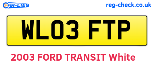 WL03FTP are the vehicle registration plates.
