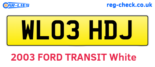 WL03HDJ are the vehicle registration plates.