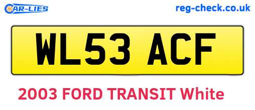WL53ACF are the vehicle registration plates.