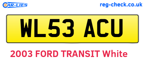 WL53ACU are the vehicle registration plates.