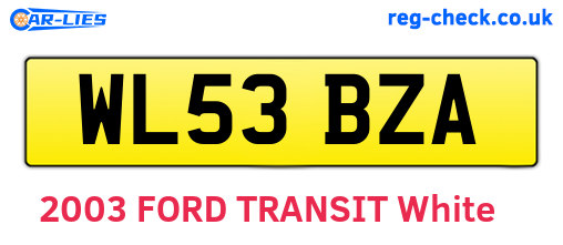 WL53BZA are the vehicle registration plates.