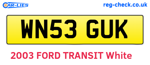 WN53GUK are the vehicle registration plates.