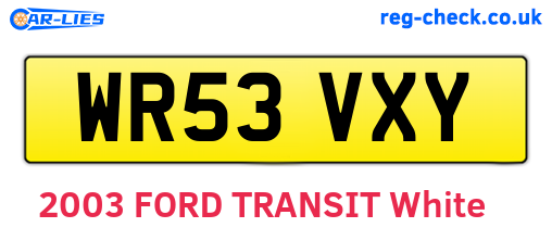 WR53VXY are the vehicle registration plates.