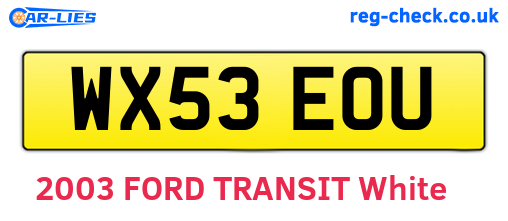 WX53EOU are the vehicle registration plates.