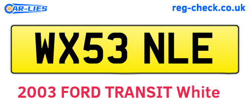WX53NLE are the vehicle registration plates.