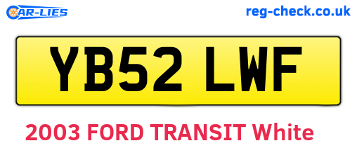YB52LWF are the vehicle registration plates.