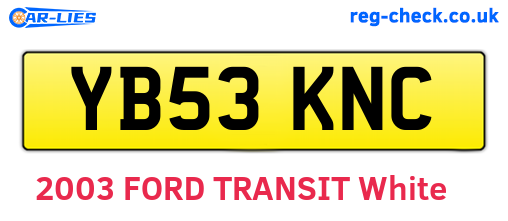 YB53KNC are the vehicle registration plates.