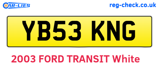 YB53KNG are the vehicle registration plates.