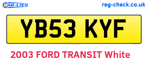 YB53KYF are the vehicle registration plates.
