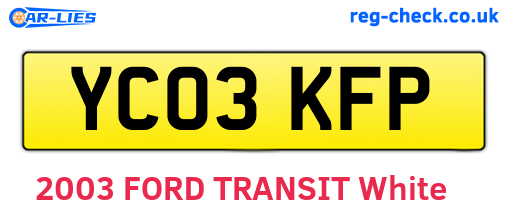YC03KFP are the vehicle registration plates.