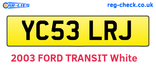 YC53LRJ are the vehicle registration plates.