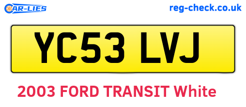 YC53LVJ are the vehicle registration plates.