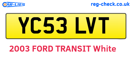 YC53LVT are the vehicle registration plates.