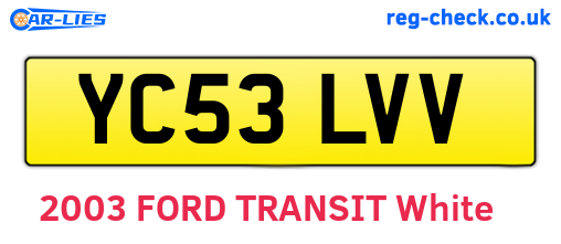 YC53LVV are the vehicle registration plates.