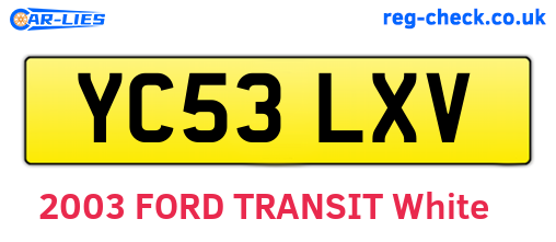 YC53LXV are the vehicle registration plates.