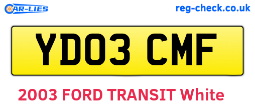 YD03CMF are the vehicle registration plates.