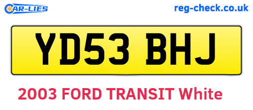 YD53BHJ are the vehicle registration plates.