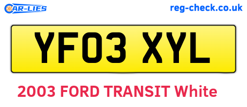 YF03XYL are the vehicle registration plates.