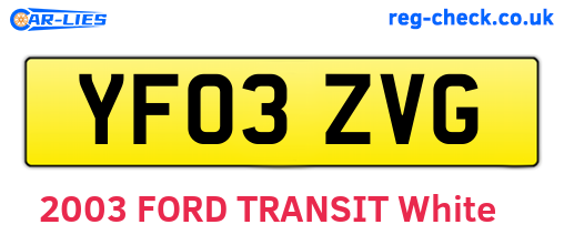 YF03ZVG are the vehicle registration plates.