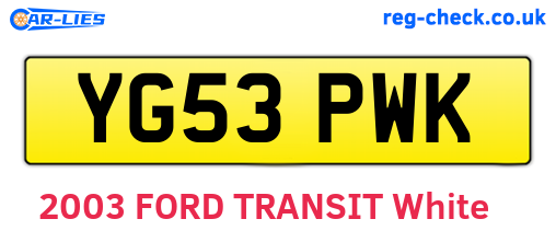 YG53PWK are the vehicle registration plates.