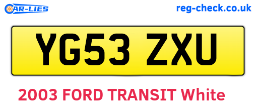 YG53ZXU are the vehicle registration plates.