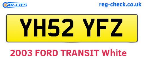 YH52YFZ are the vehicle registration plates.