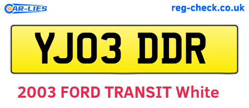 YJ03DDR are the vehicle registration plates.