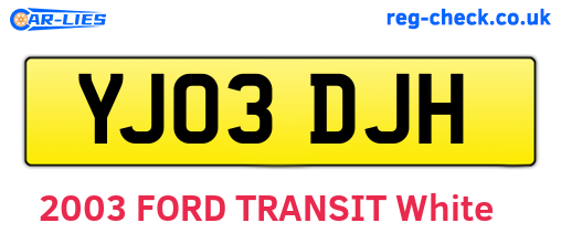 YJ03DJH are the vehicle registration plates.