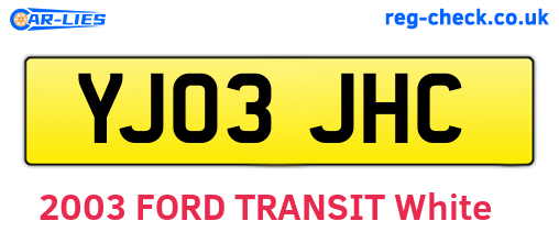 YJ03JHC are the vehicle registration plates.