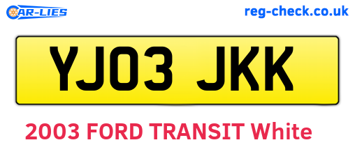 YJ03JKK are the vehicle registration plates.
