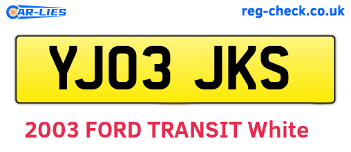 YJ03JKS are the vehicle registration plates.