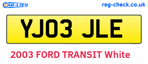 YJ03JLE are the vehicle registration plates.