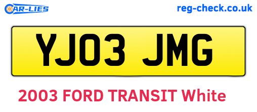 YJ03JMG are the vehicle registration plates.