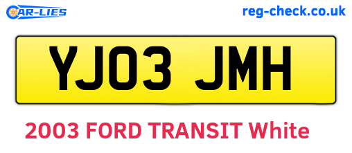 YJ03JMH are the vehicle registration plates.