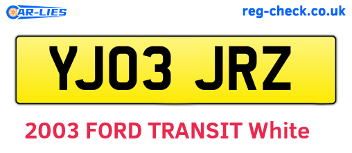 YJ03JRZ are the vehicle registration plates.
