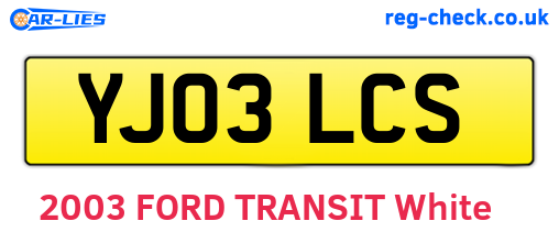 YJ03LCS are the vehicle registration plates.