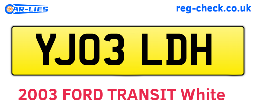 YJ03LDH are the vehicle registration plates.