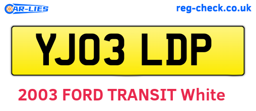 YJ03LDP are the vehicle registration plates.